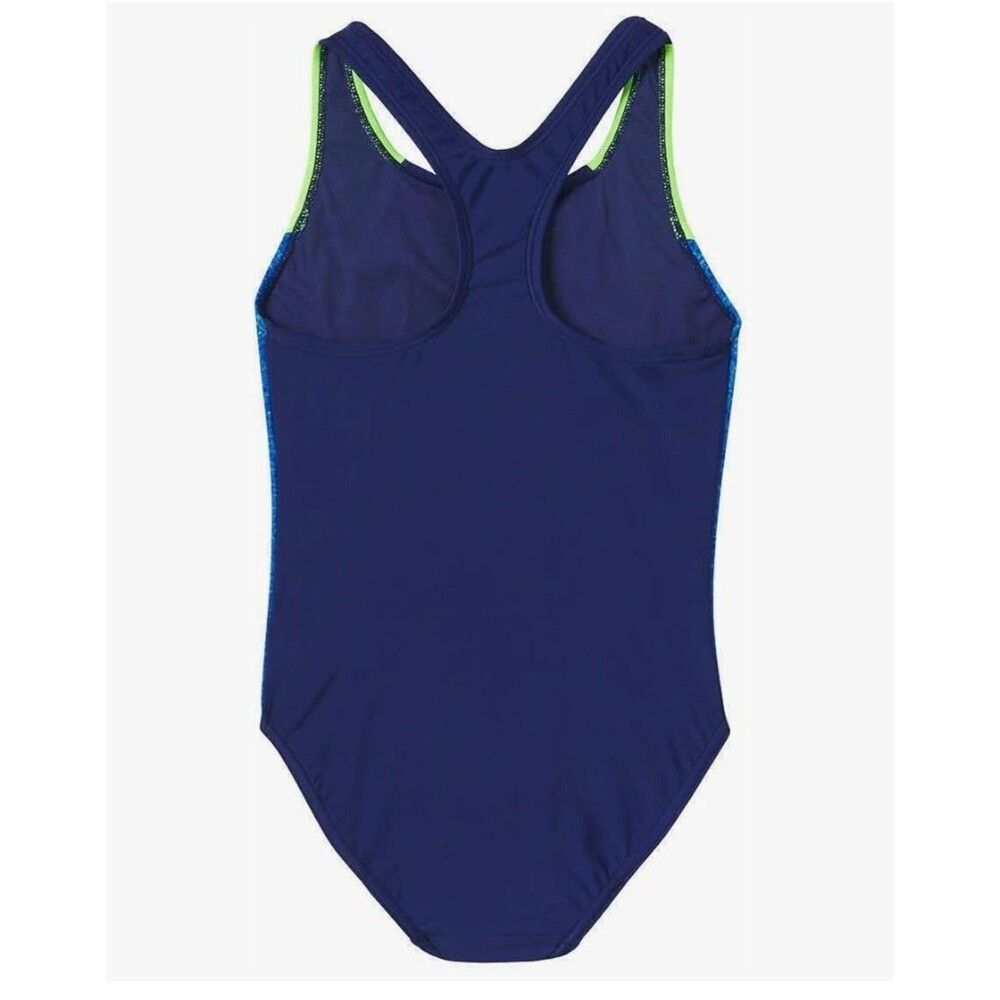 Speedo Youth Girls S (7/8) Racerback Sport Splice One Piece Swimsuit Blue Green — image 4 of 7